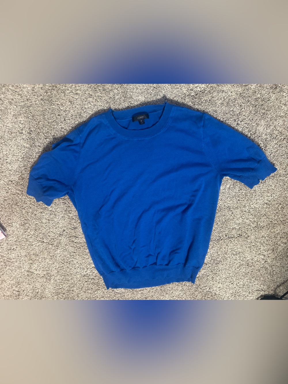 J. Crew Bright Royal Blue Short Sleeve Crewneck Sweater